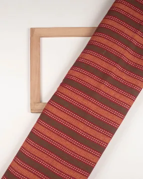 ( Pre Cut 90 CM ) Stripes Woven Dobby Loom Textured Cotton Fabric
