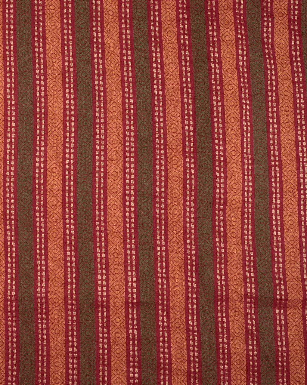 ( Pre Cut 90 CM ) Stripes Woven Dobby Loom Textured Cotton Fabric
