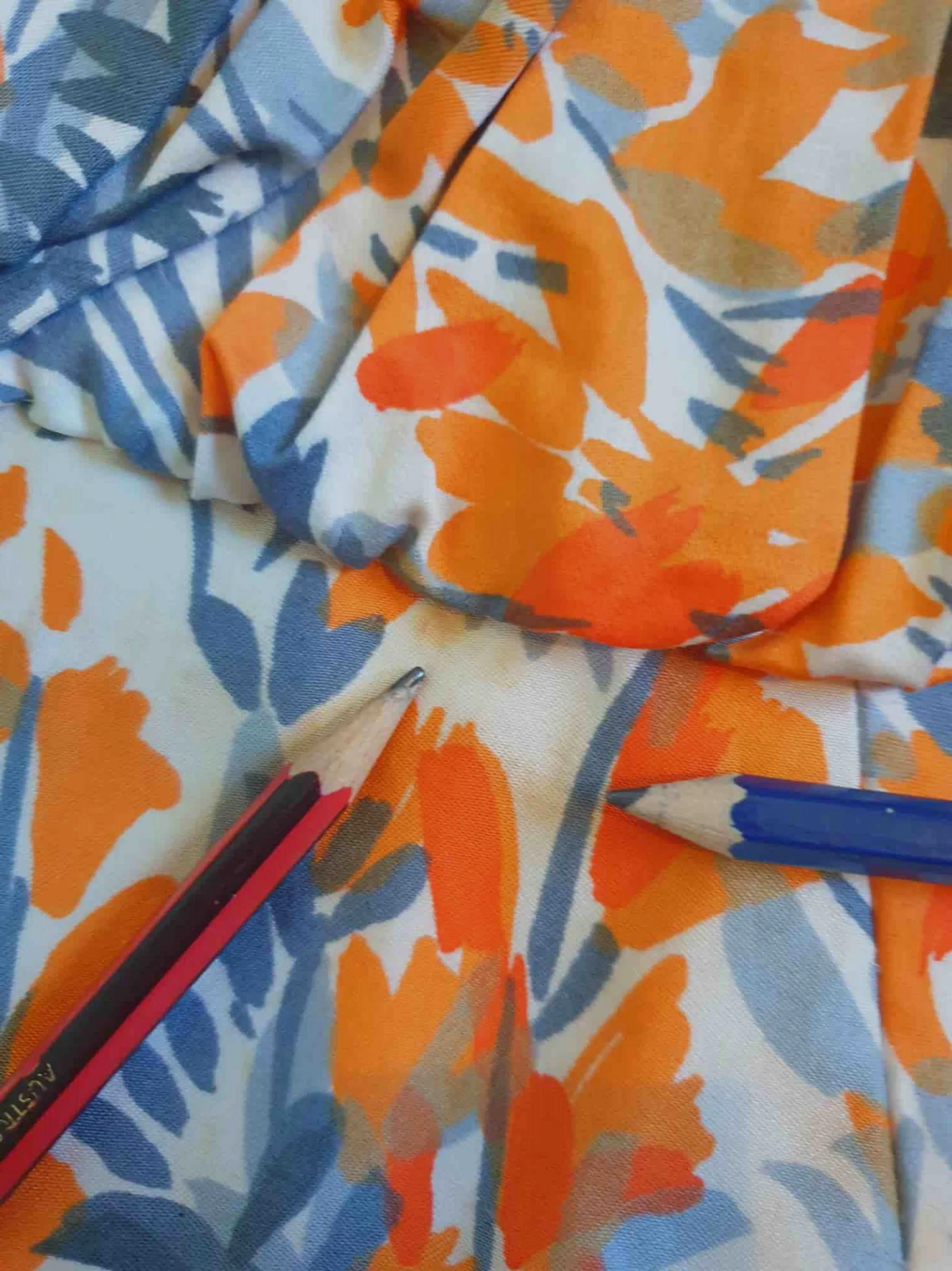1950s Orange Floral Dress - XS & Petite