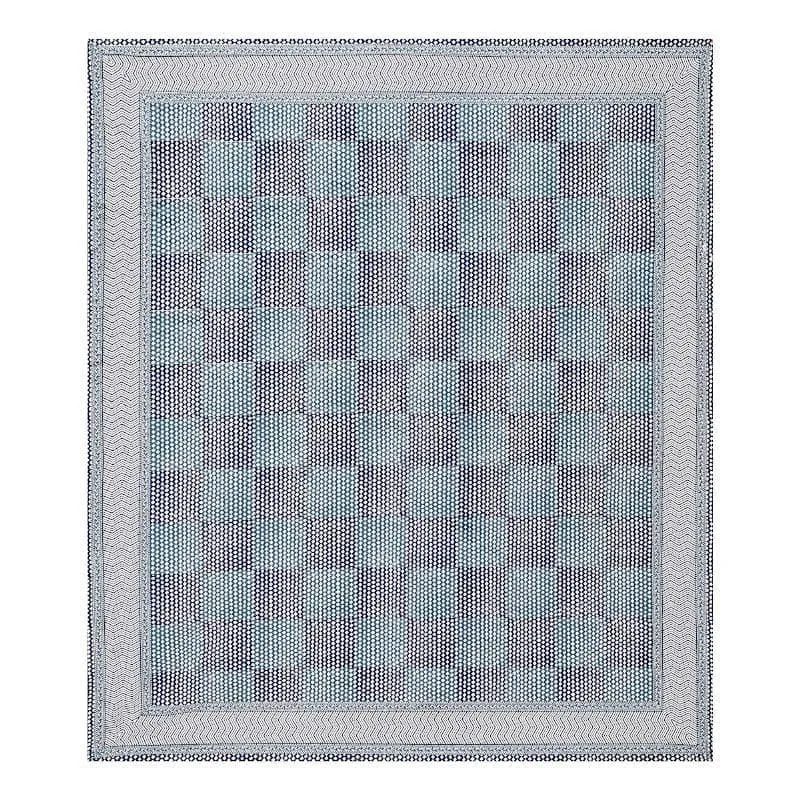 Abira Checkered Bedsheet - Blue