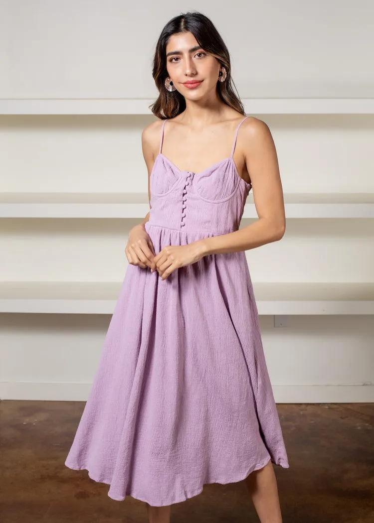 Astr The label Ferreira Bustier Fit and Flare Midi Dress