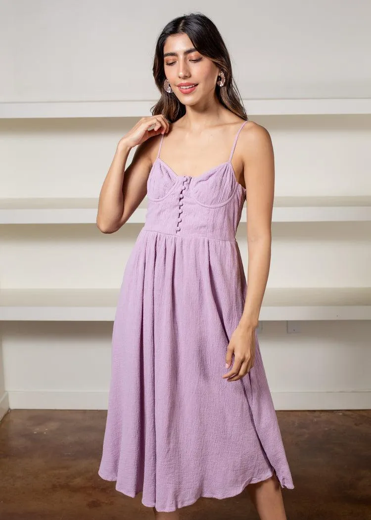 Astr The label Ferreira Bustier Fit and Flare Midi Dress