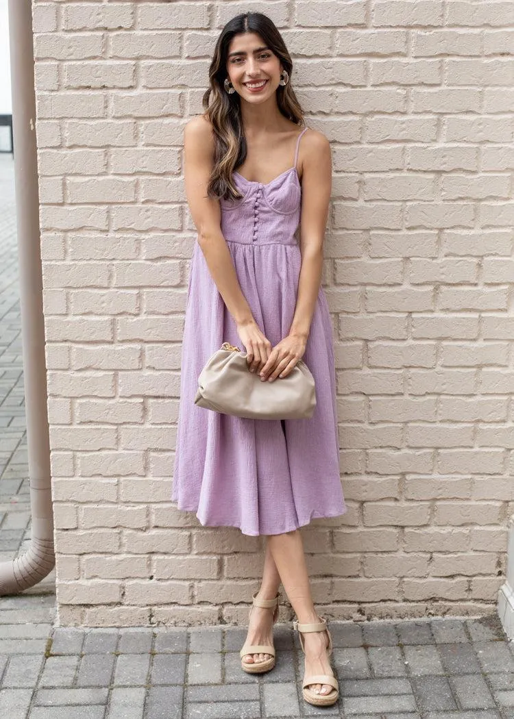 Astr The label Ferreira Bustier Fit and Flare Midi Dress