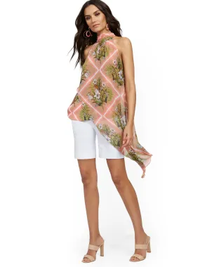 Asymmetrical-Hem Halter Top - 7th Avenue