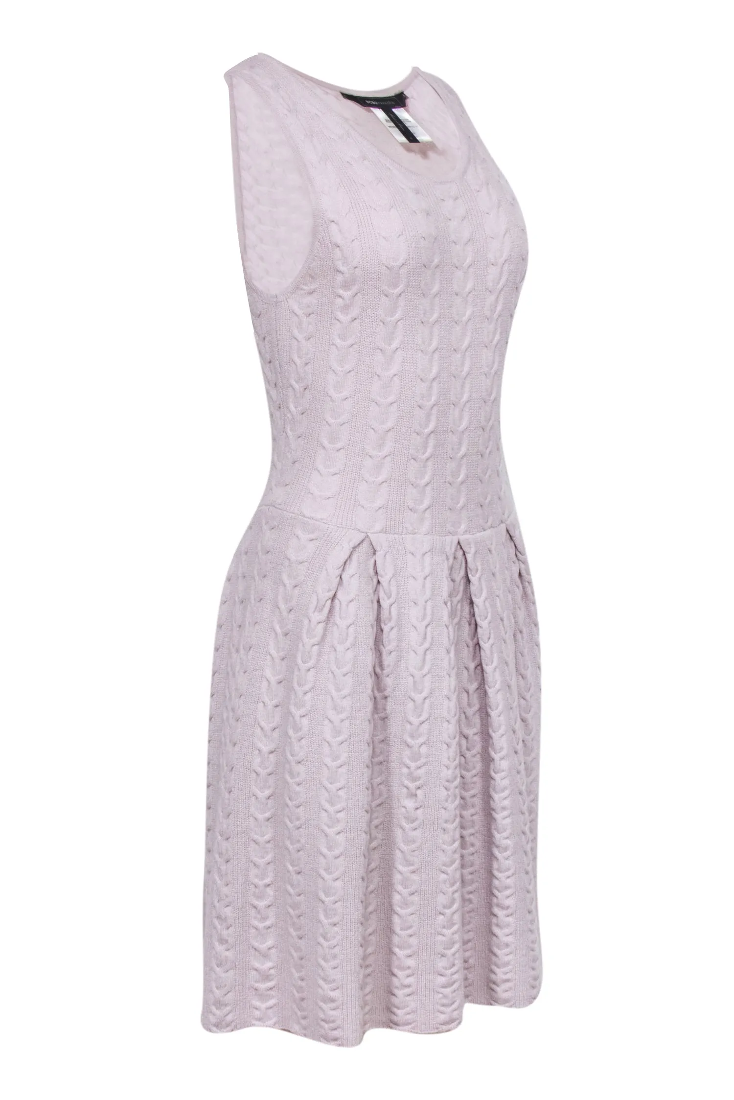 BCBG Max Azria - Grey Wool Cable Knit Fit and Flare Dress Sz M