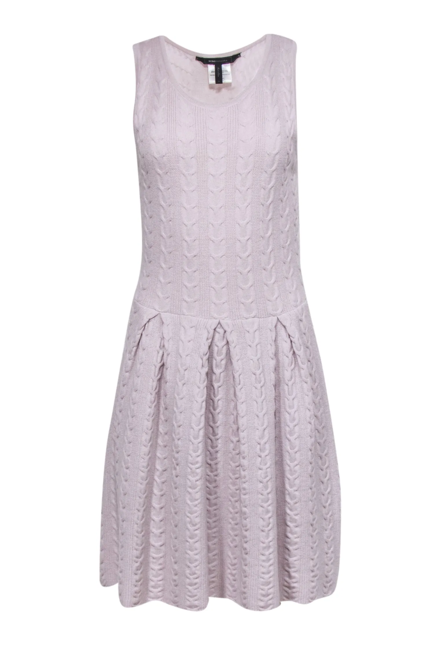 BCBG Max Azria - Grey Wool Cable Knit Fit and Flare Dress Sz M