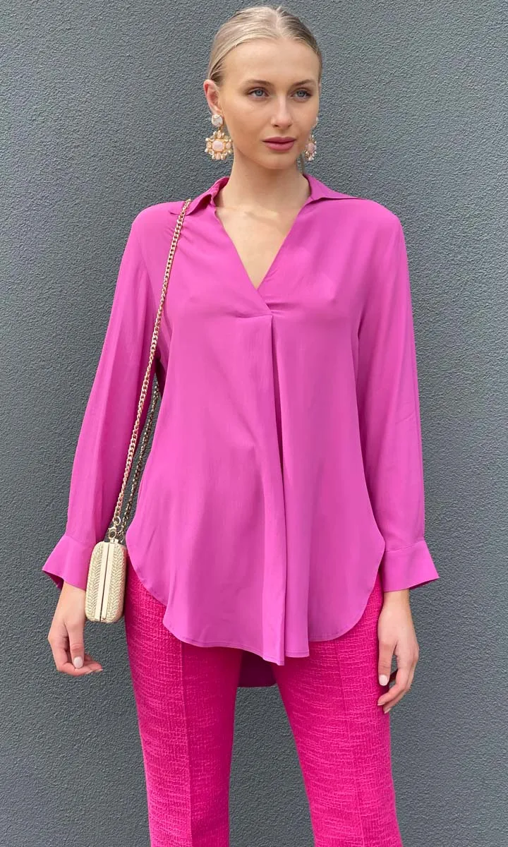 Beatrice B Silk Italia Shirt -Magenta