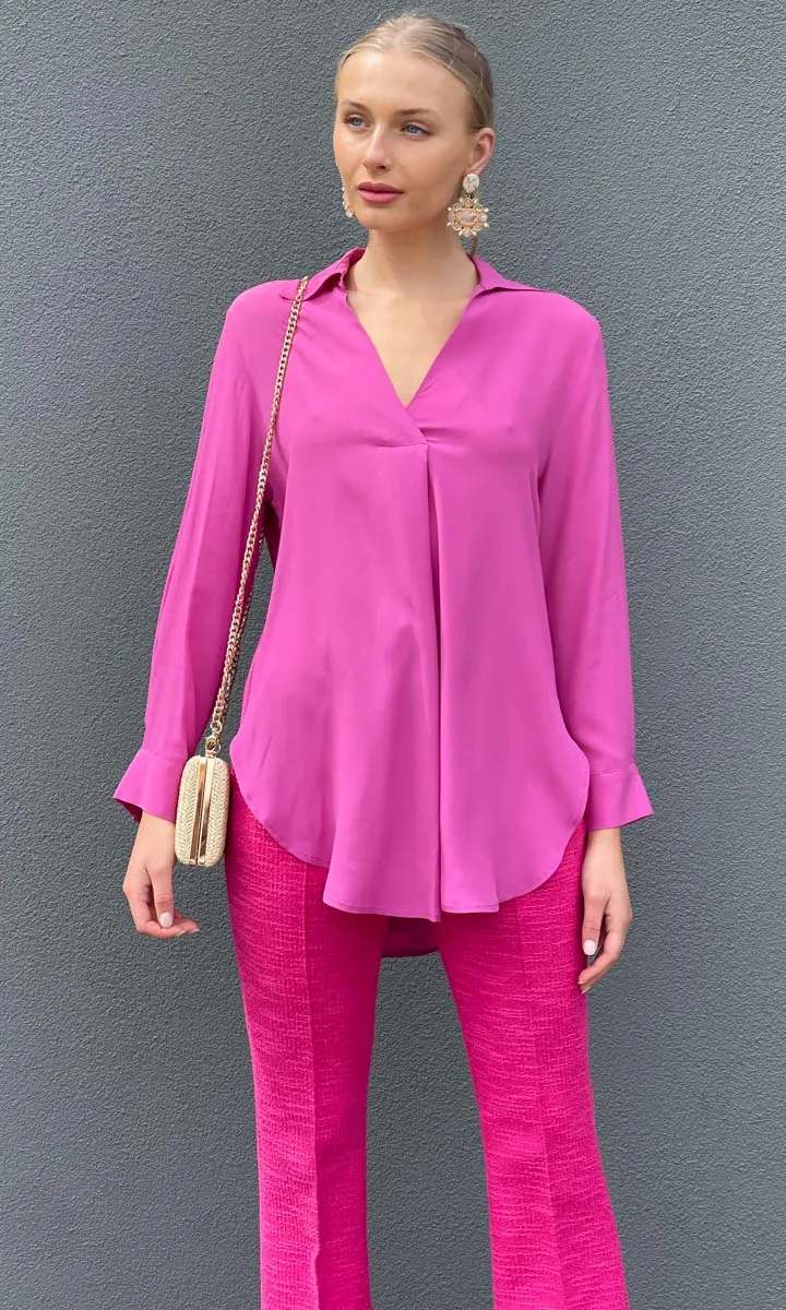 Beatrice B Silk Italia Shirt -Magenta
