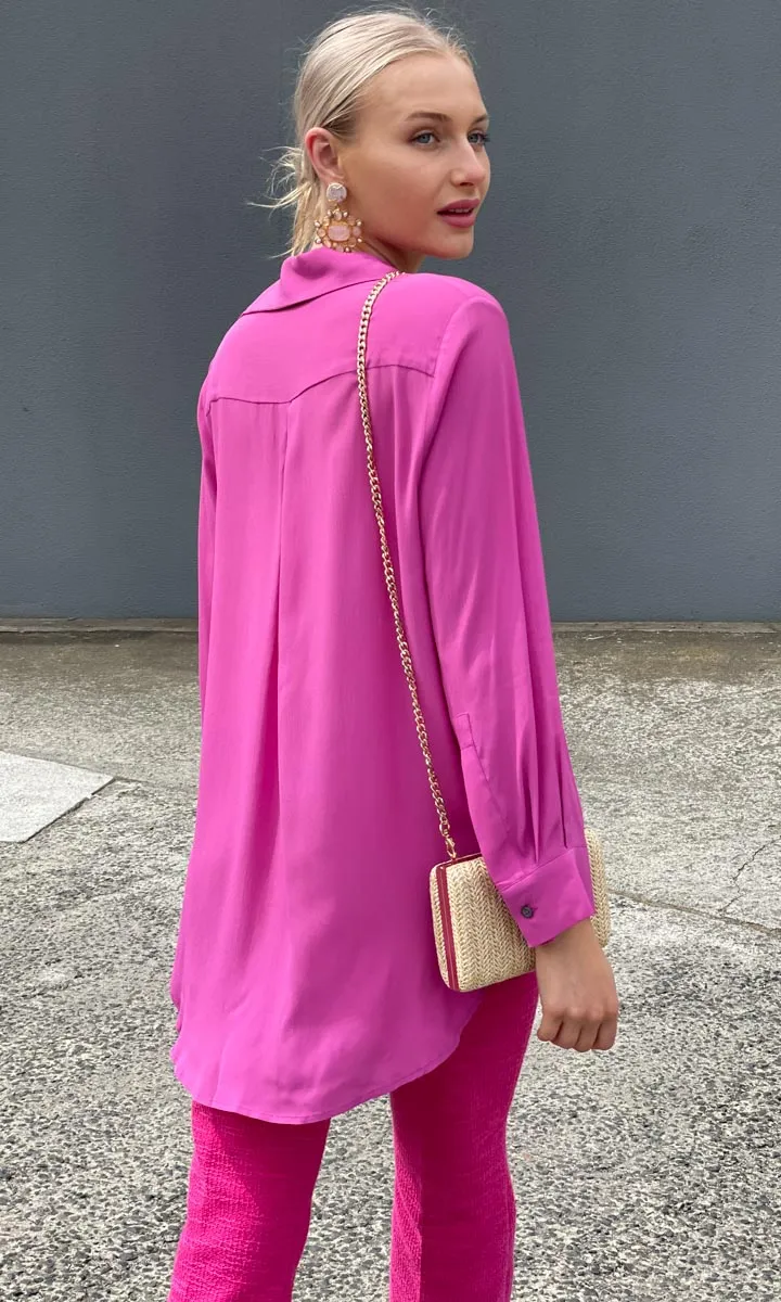 Beatrice B Silk Italia Shirt -Magenta