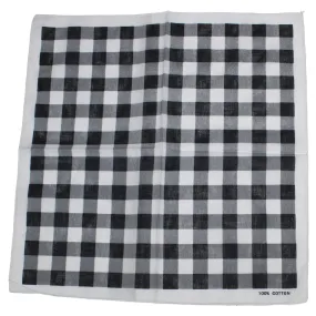 Black & White Checkered Gingham Print Bandana