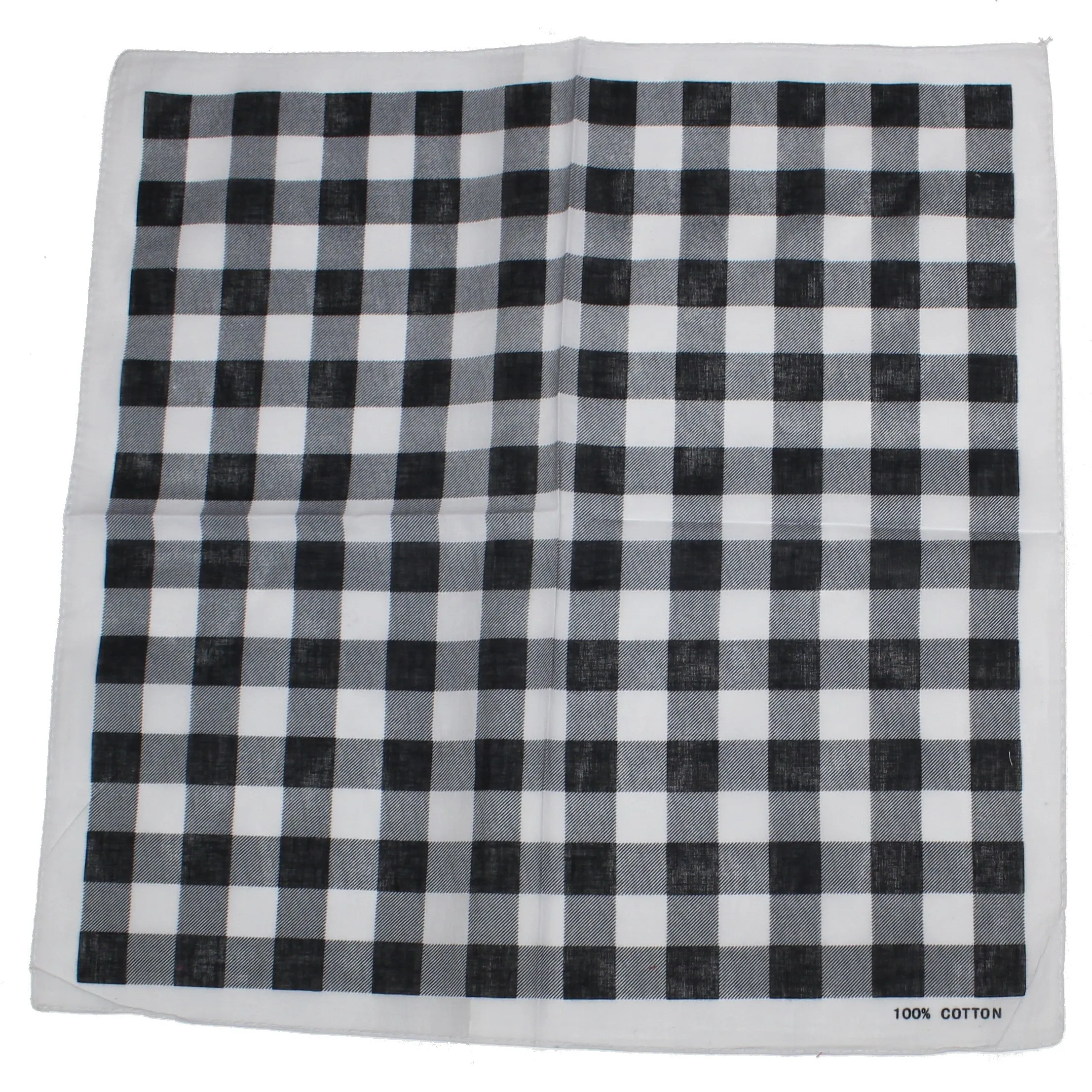Black & White Checkered Gingham Print Bandana