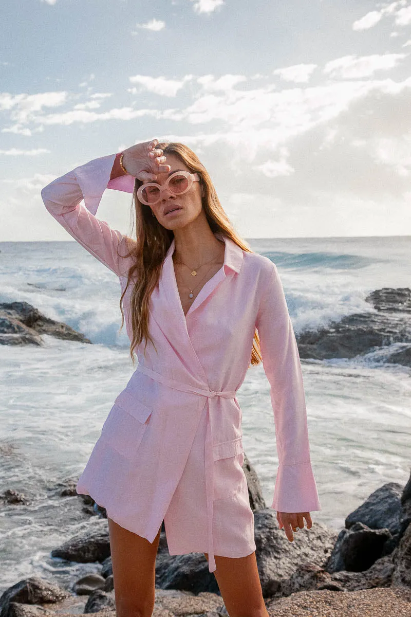 Blazer Dress- Baby Pink