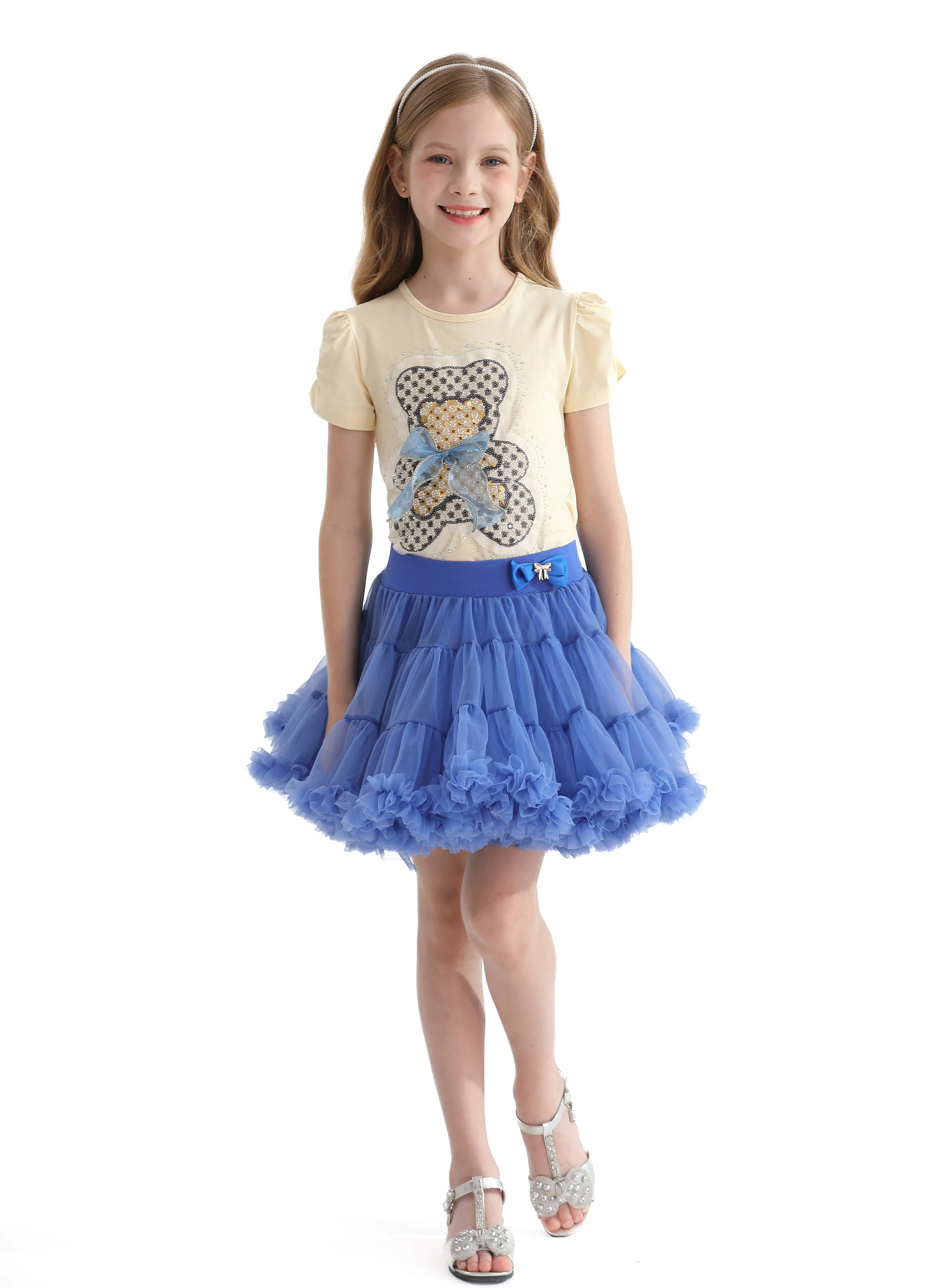 Blue Bow Tulle Skirt