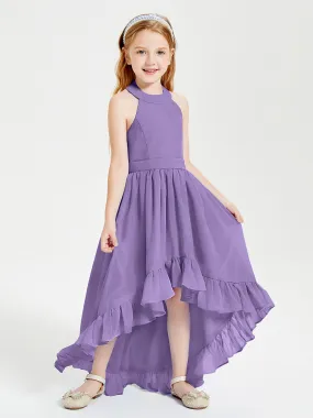 Boho Junior Bridesmaid Dresses Asymmetrical Cascading Skirt Tahiti