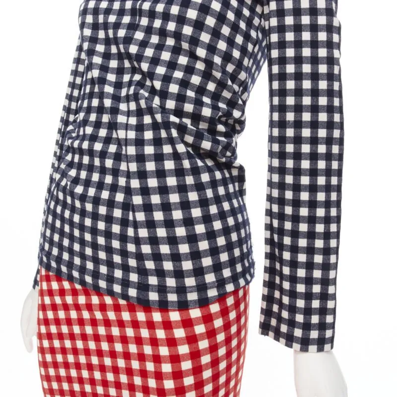 COMME DES GARCONS 1997 Vintage Lumps and Bumps gingham checked blue red set