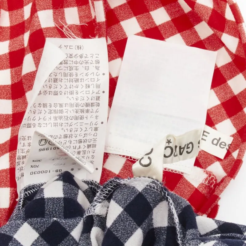 COMME DES GARCONS 1997 Vintage Lumps and Bumps gingham checked blue red set