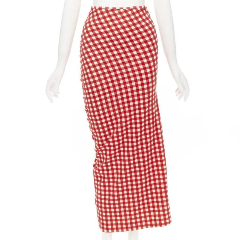 COMME DES GARCONS 1997 Vintage Lumps and Bumps gingham checked blue red set