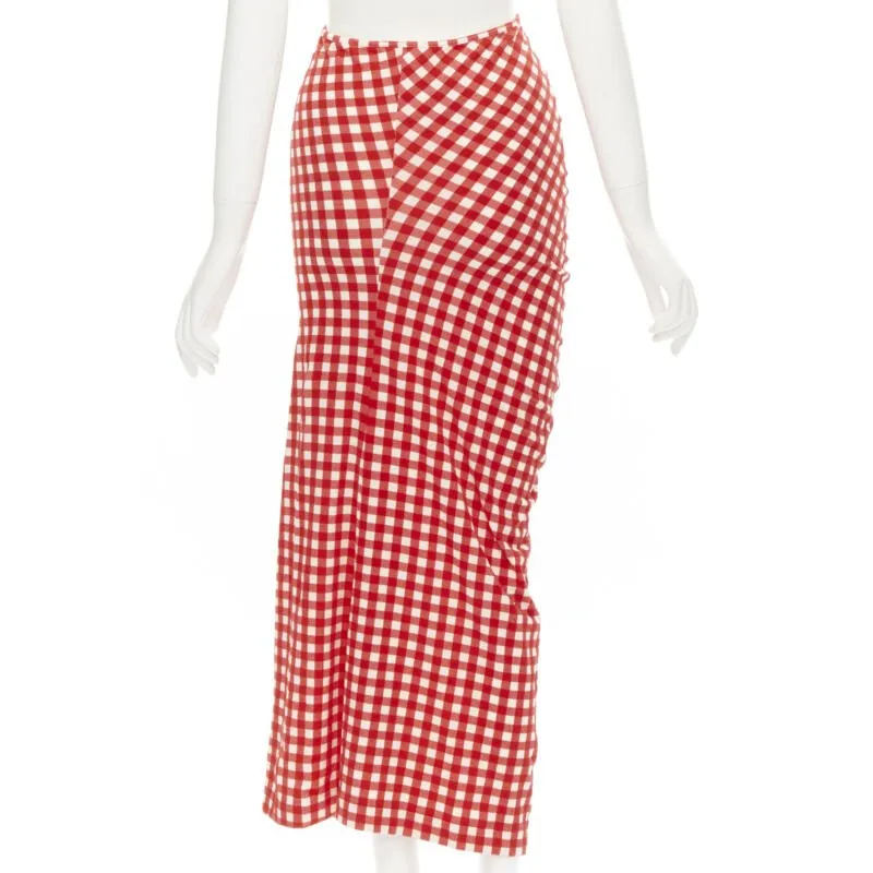 COMME DES GARCONS 1997 Vintage Lumps and Bumps gingham checked blue red set