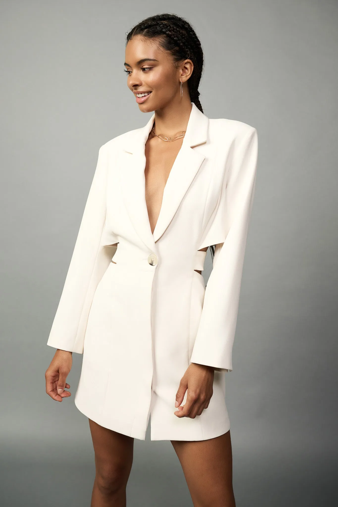 Cutout Detail Blazer Dress