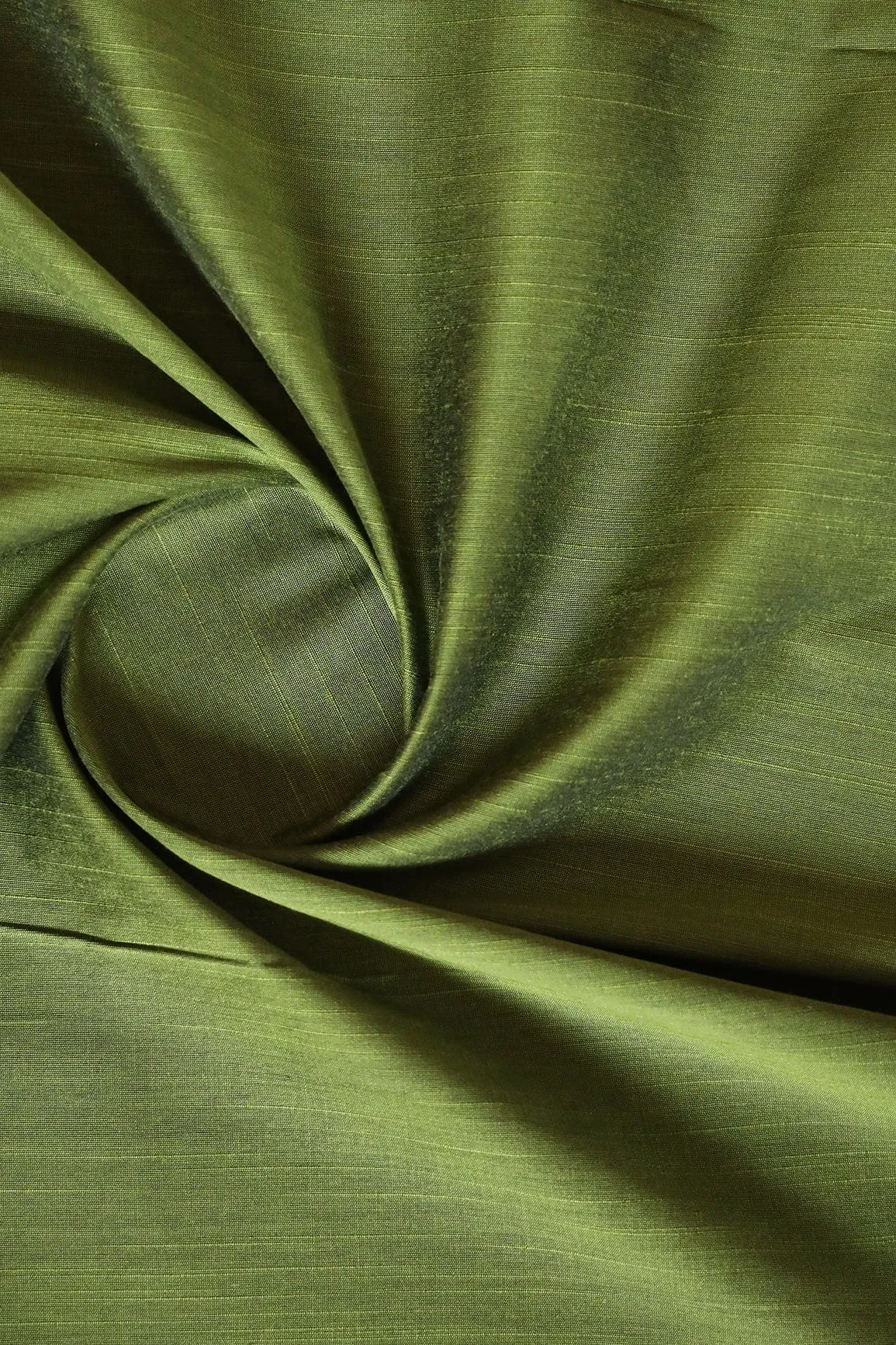 Dark Olive Raw Silk Fabric