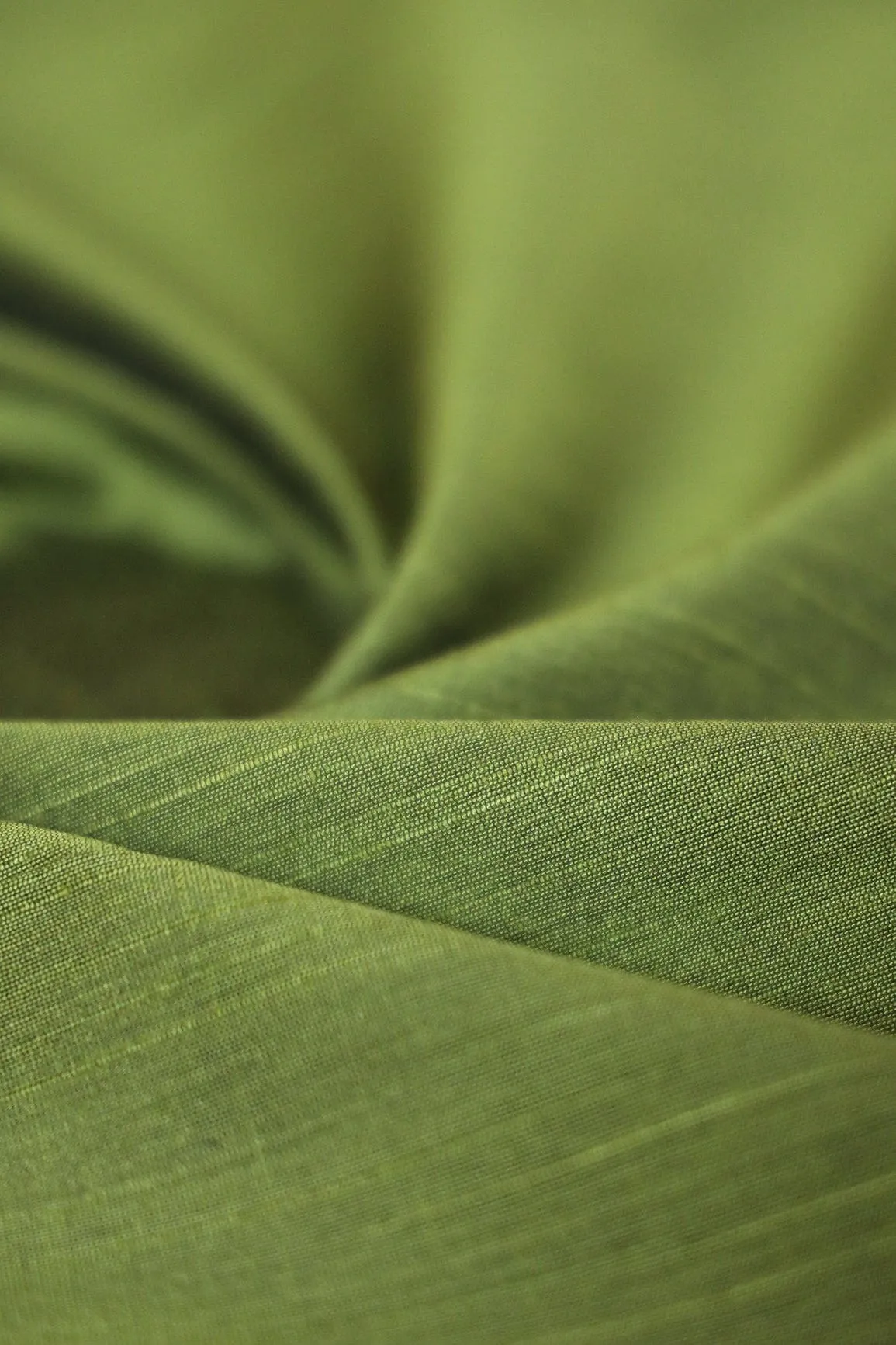 Dark Olive Raw Silk Fabric