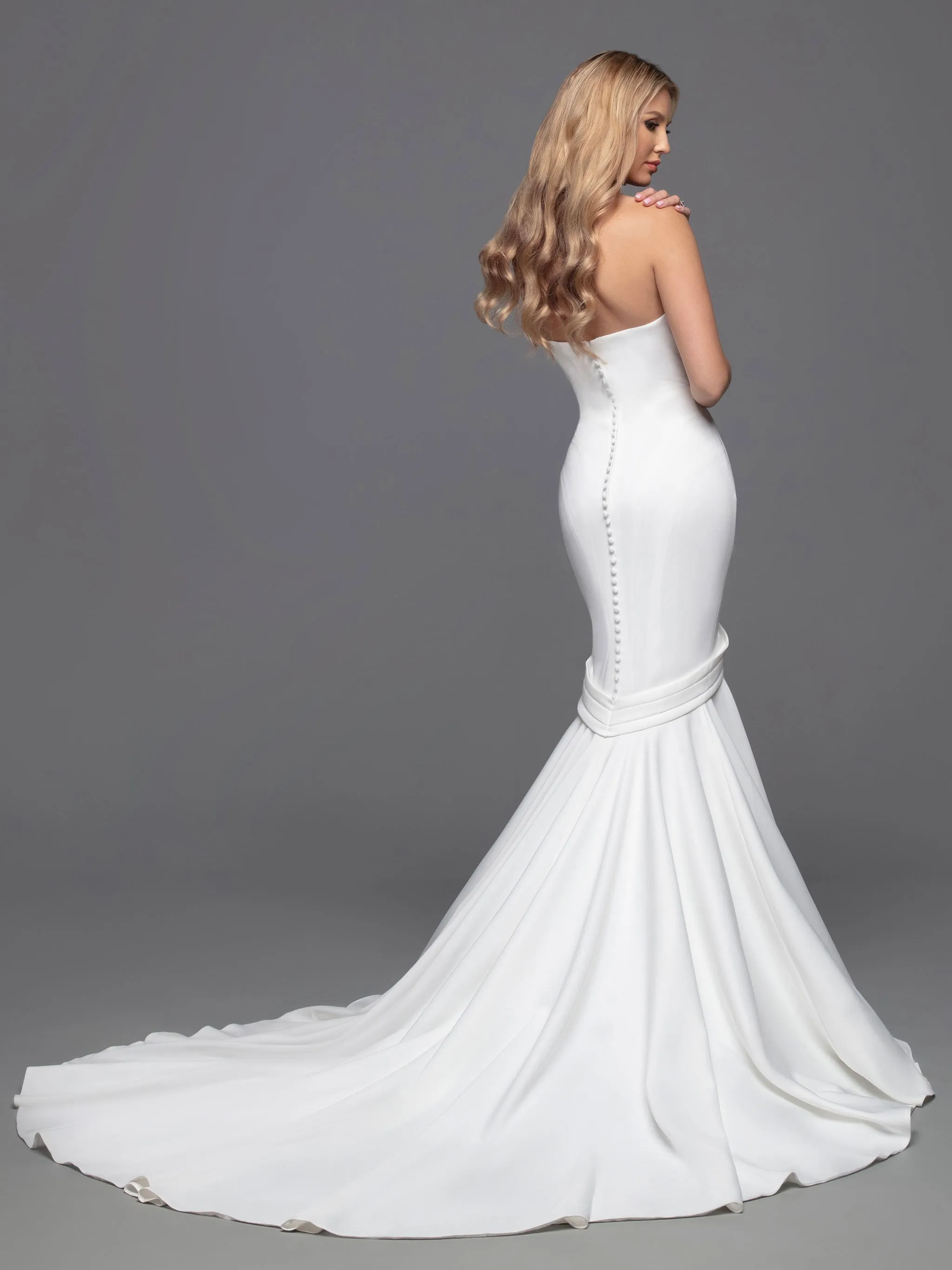 Davinci Bridal Gown 50816 Long Fitted Mermaid Wedding Dress Pointed strapless