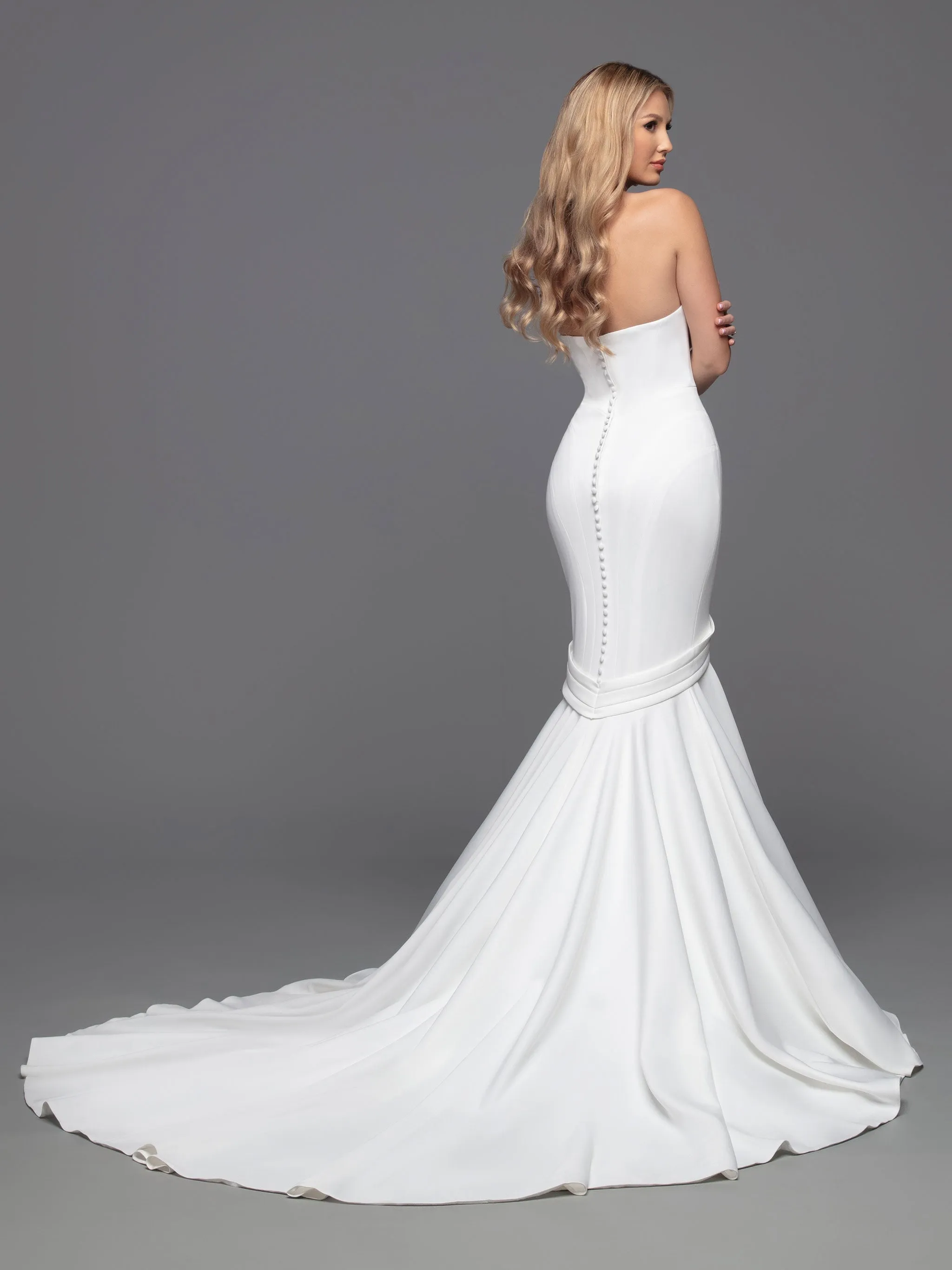 Davinci Bridal Gown 50816 Long Fitted Mermaid Wedding Dress Pointed strapless