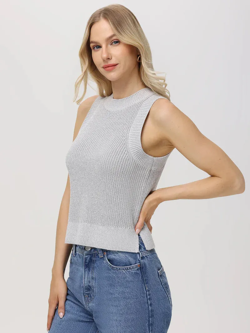 Demi Metallic Crewneck Tank