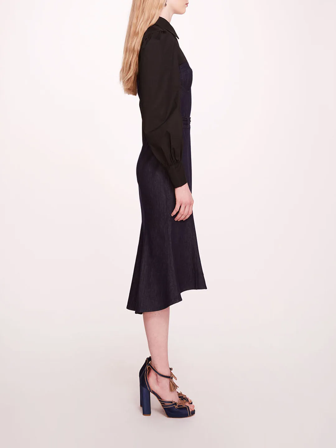 Denim Poplin Shirt Dress