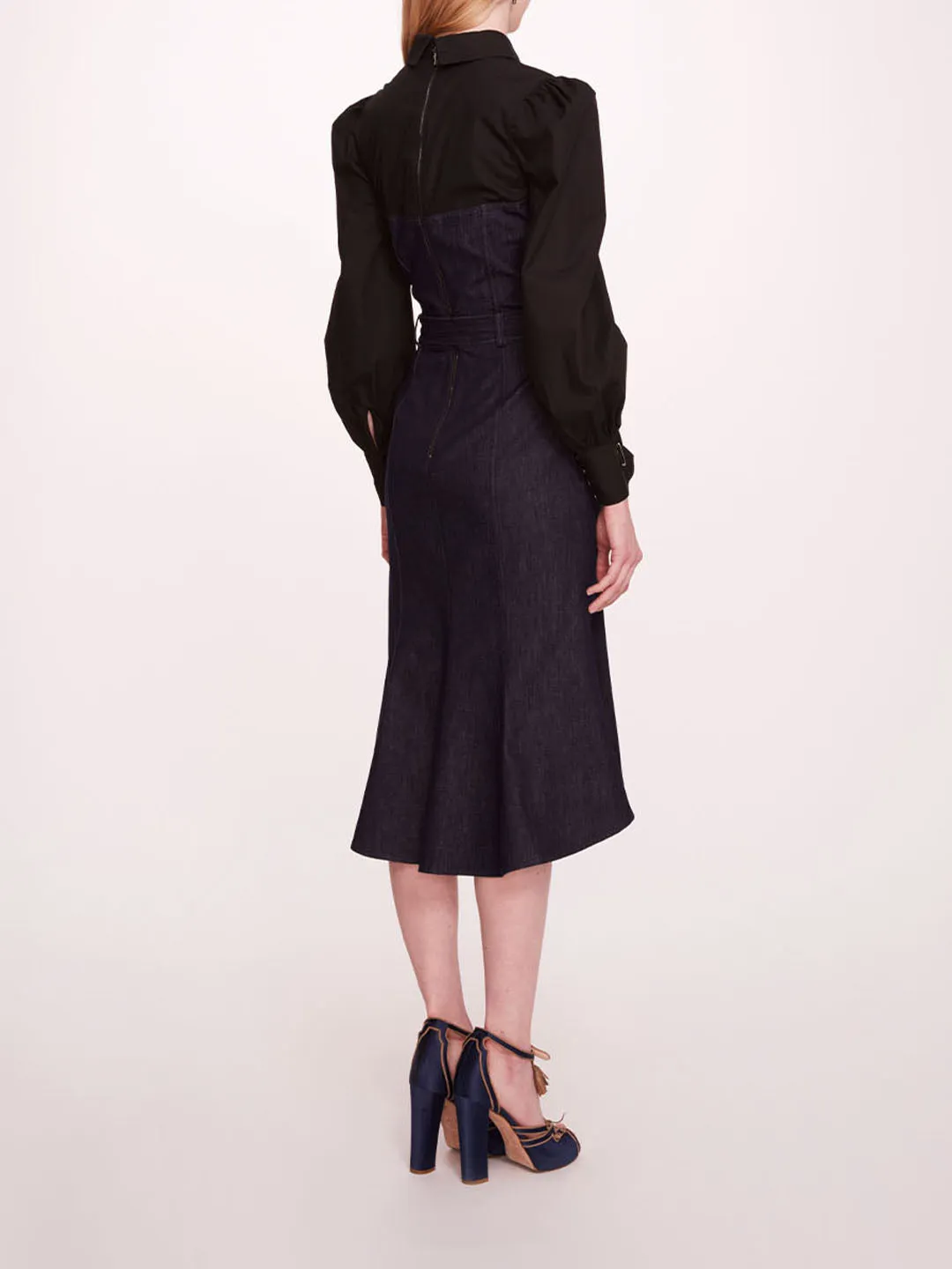 Denim Poplin Shirt Dress