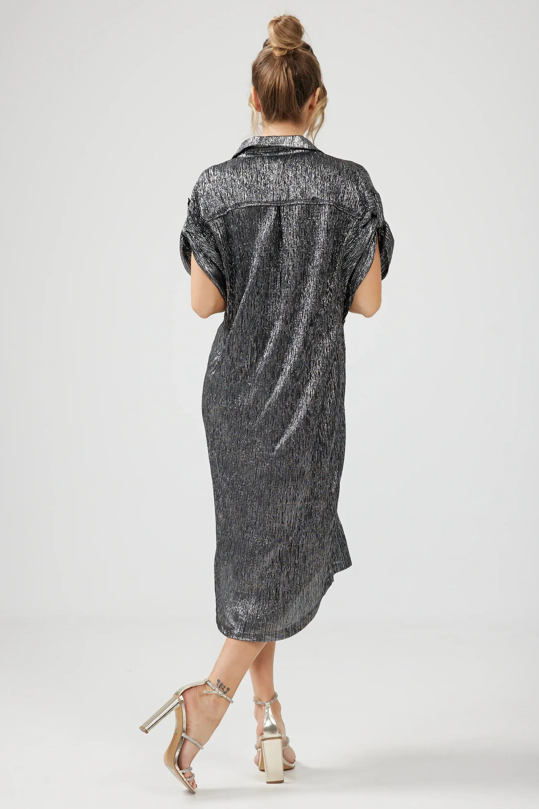 Destiny Overshirt in Black and Silver