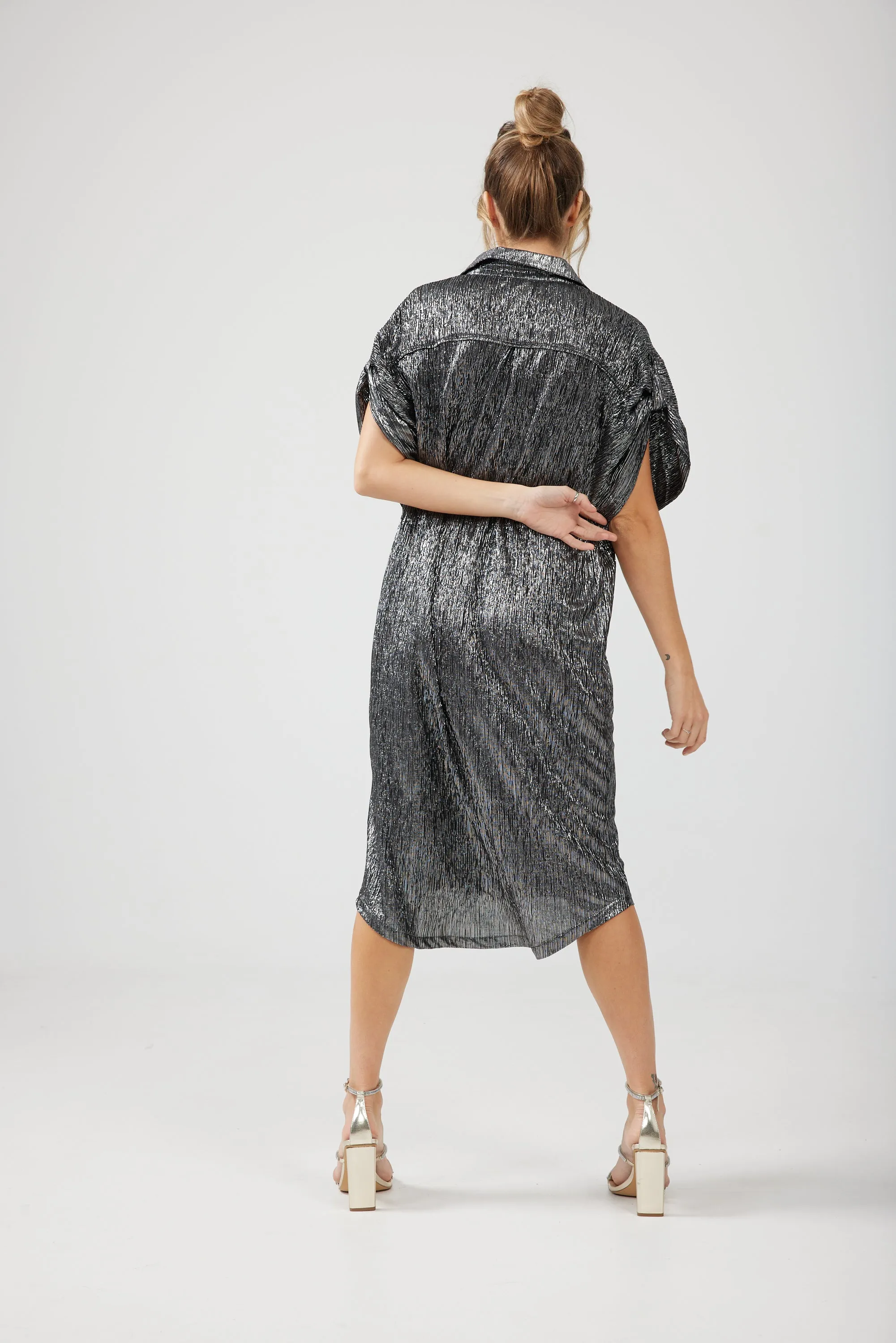 Destiny Overshirt in Black and Silver