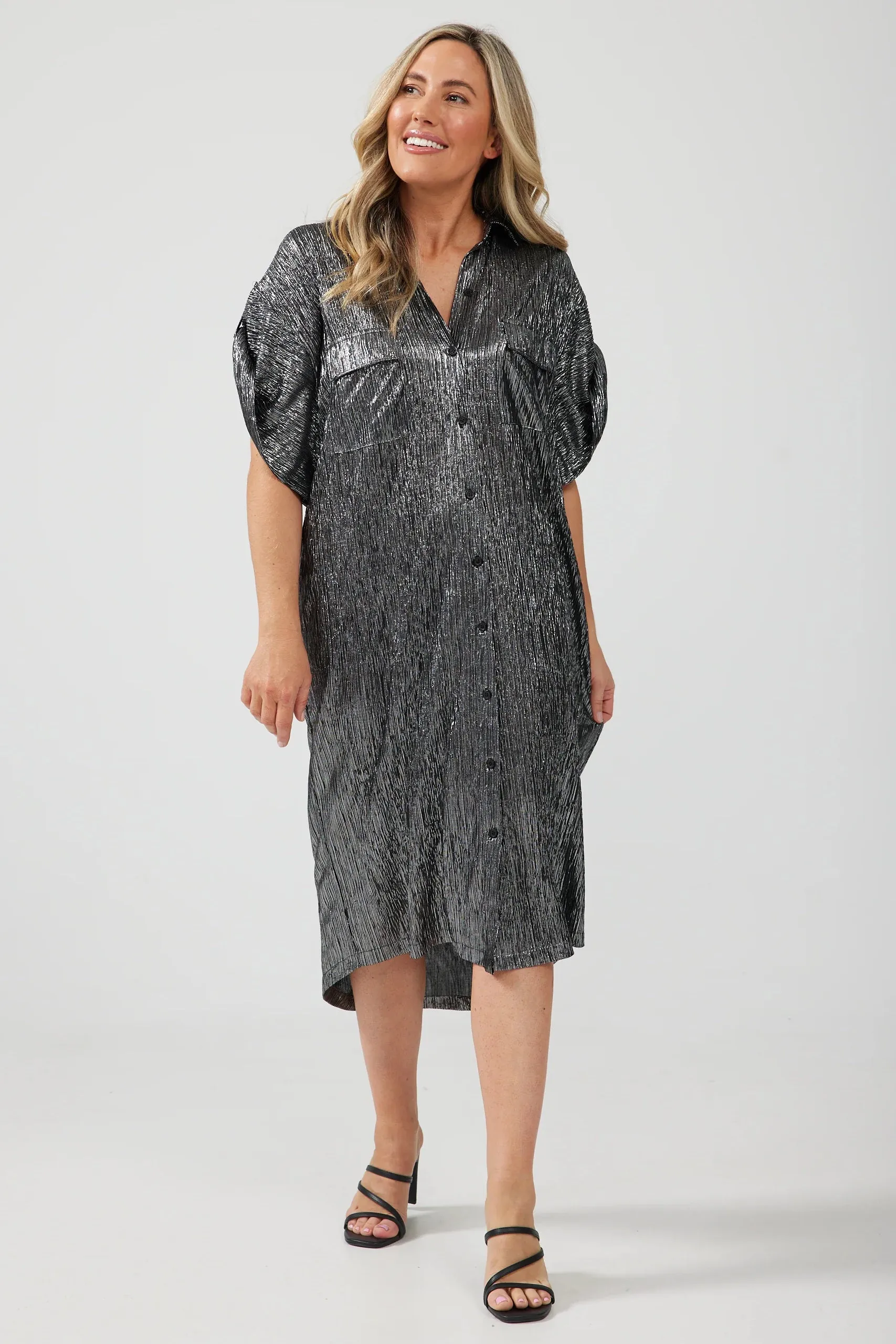 Destiny Overshirt in Black and Silver