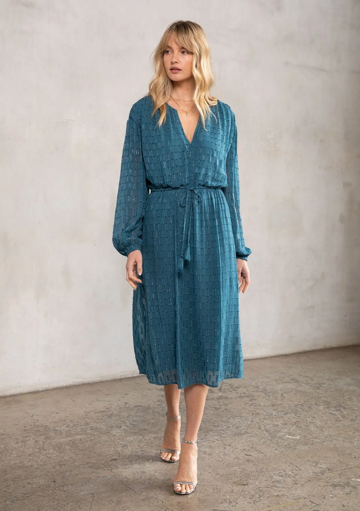 Disco Magic Chiffon Maxi Dress