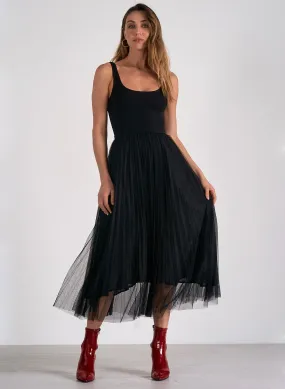 Elan - Maxi Tulle Skirt Dress - Black