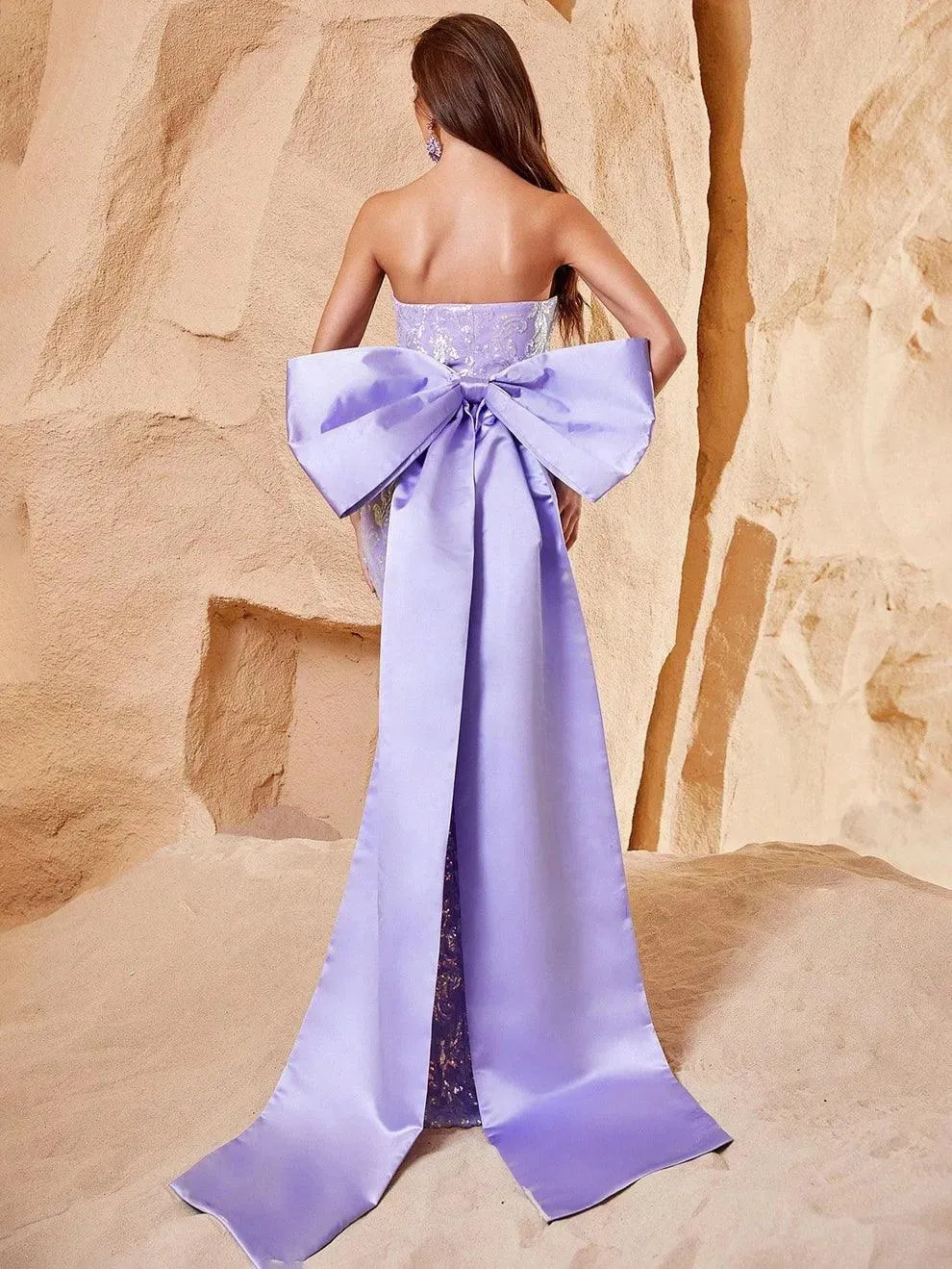 Elegant Maxi Mermaid Hem Tube Dress With Bow
