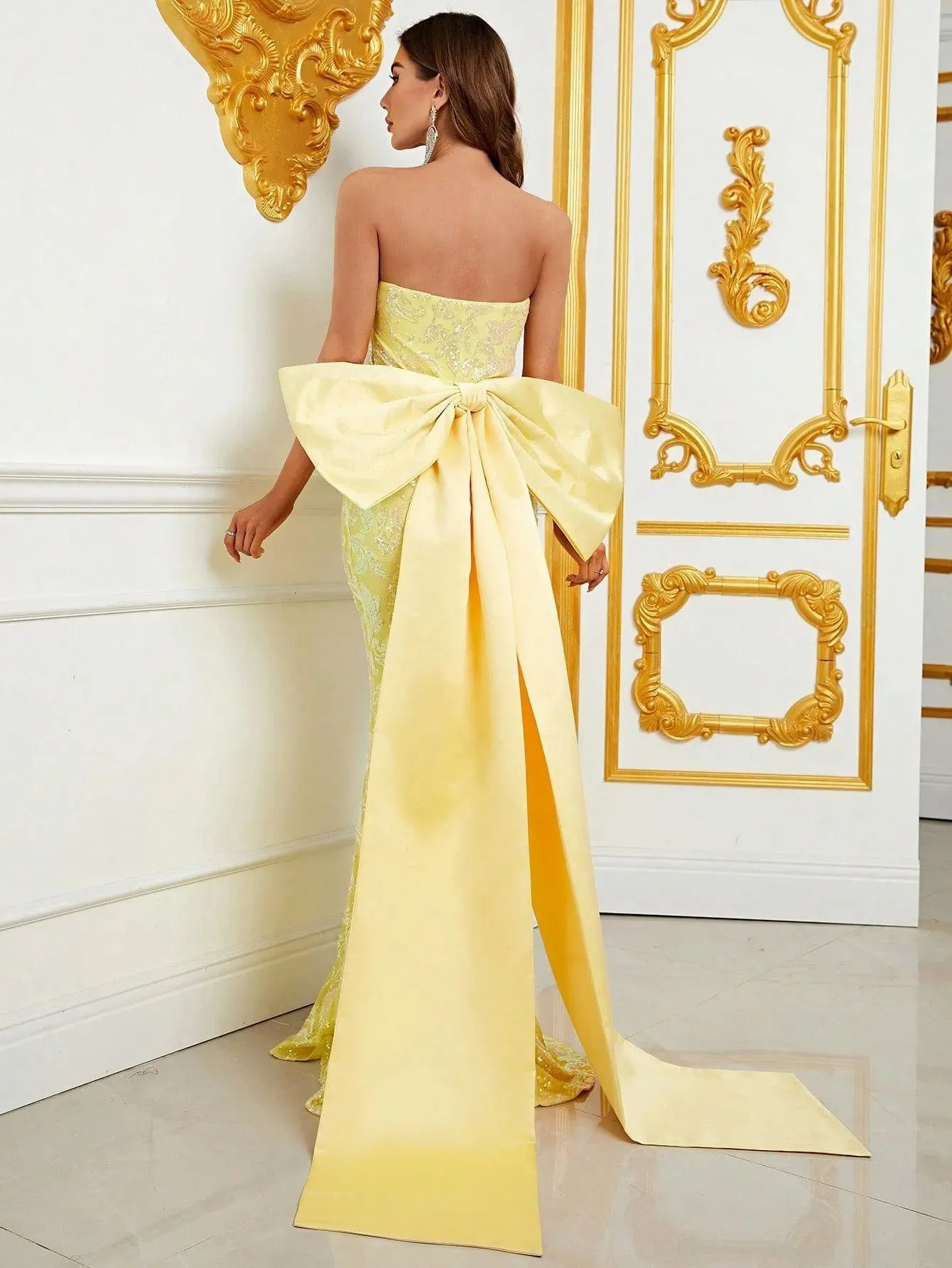 Elegant Maxi Mermaid Hem Tube Dress With Bow