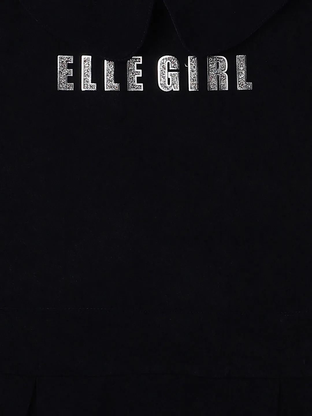 Elle Girls Solid Full Sleeves Peter Pan Collar Dress