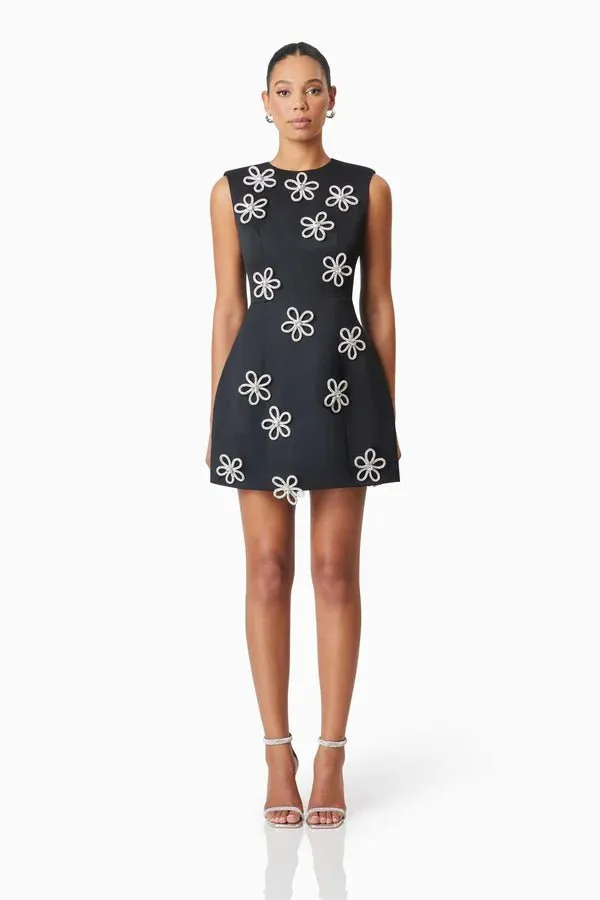 Elliatt Maiara Diamante Mini Dress in Black