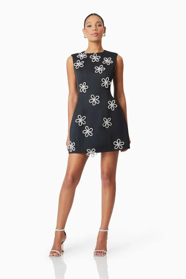 Elliatt Maiara Diamante Mini Dress in Black