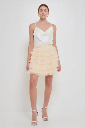 Endless Rose - Tiered Tulle Mini Skirt