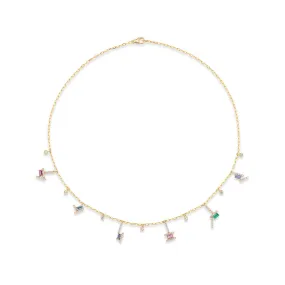 Ethereal Jewels Multi-Baguette 14k Gold Necklace