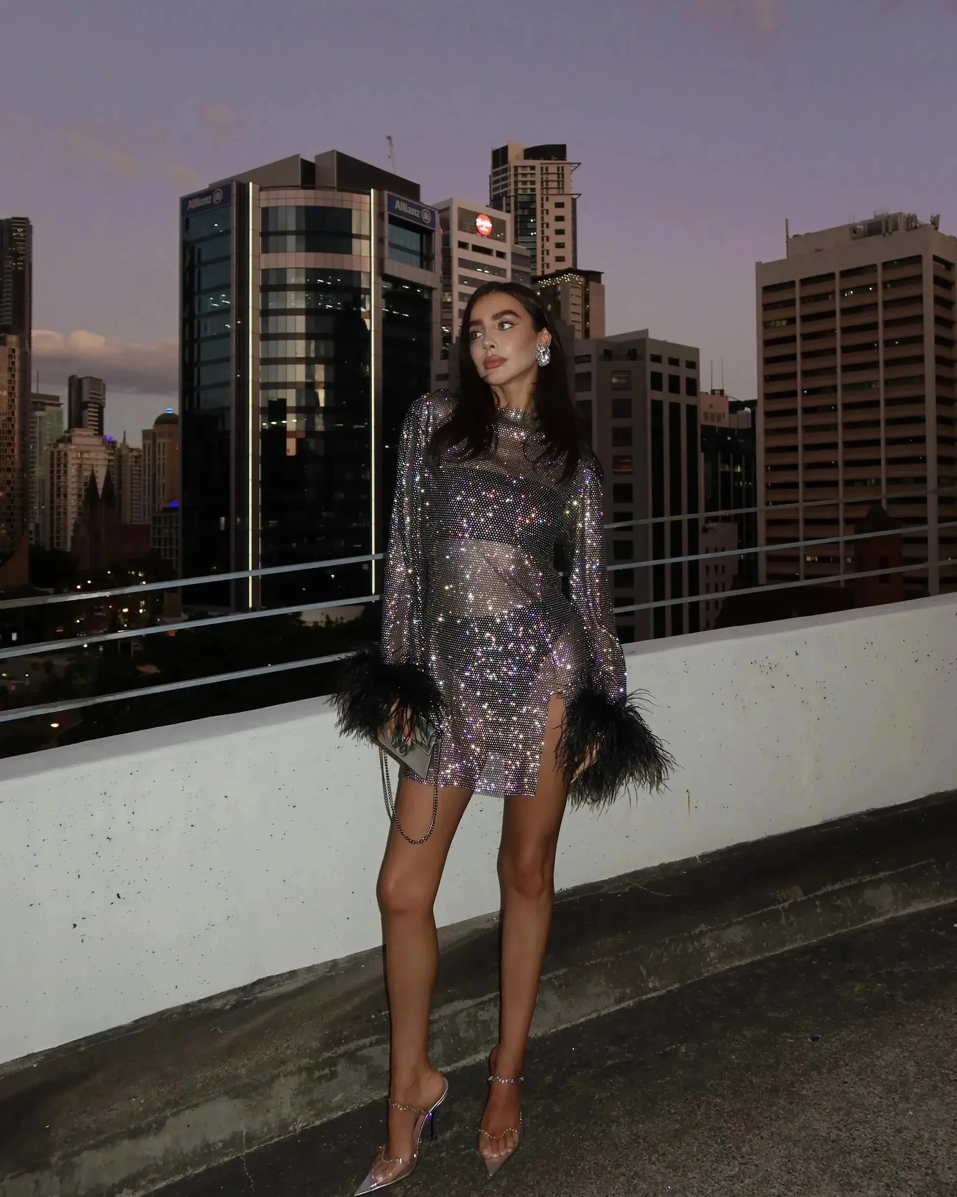 Felicité – Feather accents – Evening glamour dress