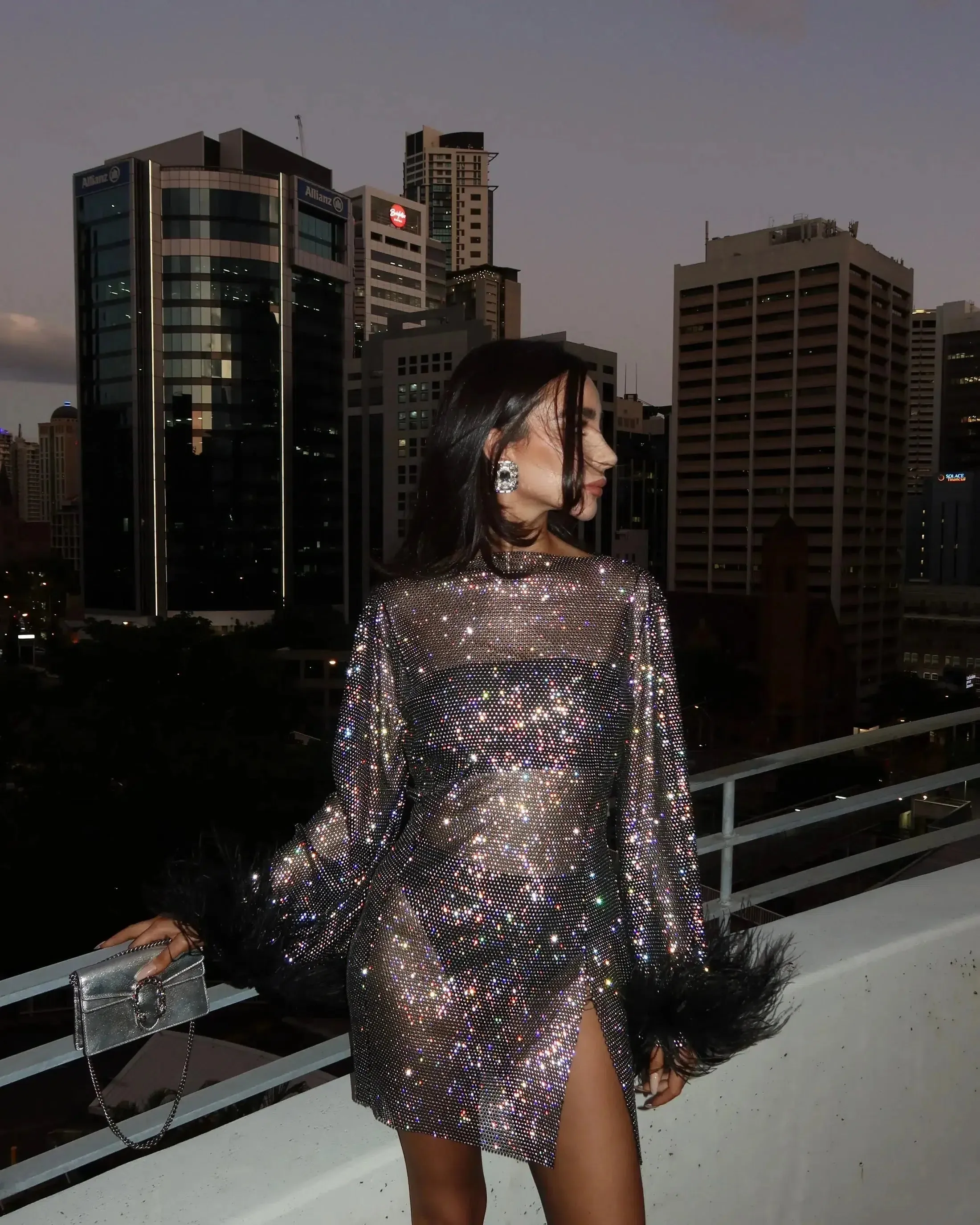 Felicité – Feather accents – Evening glamour dress