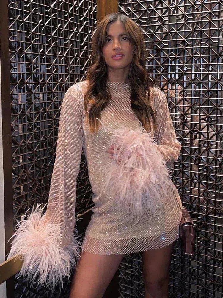 Felicité – Feather accents – Evening glamour dress