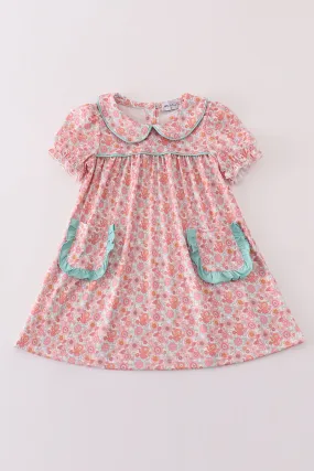 Floral Delight Peter Pan Collar girl dress
