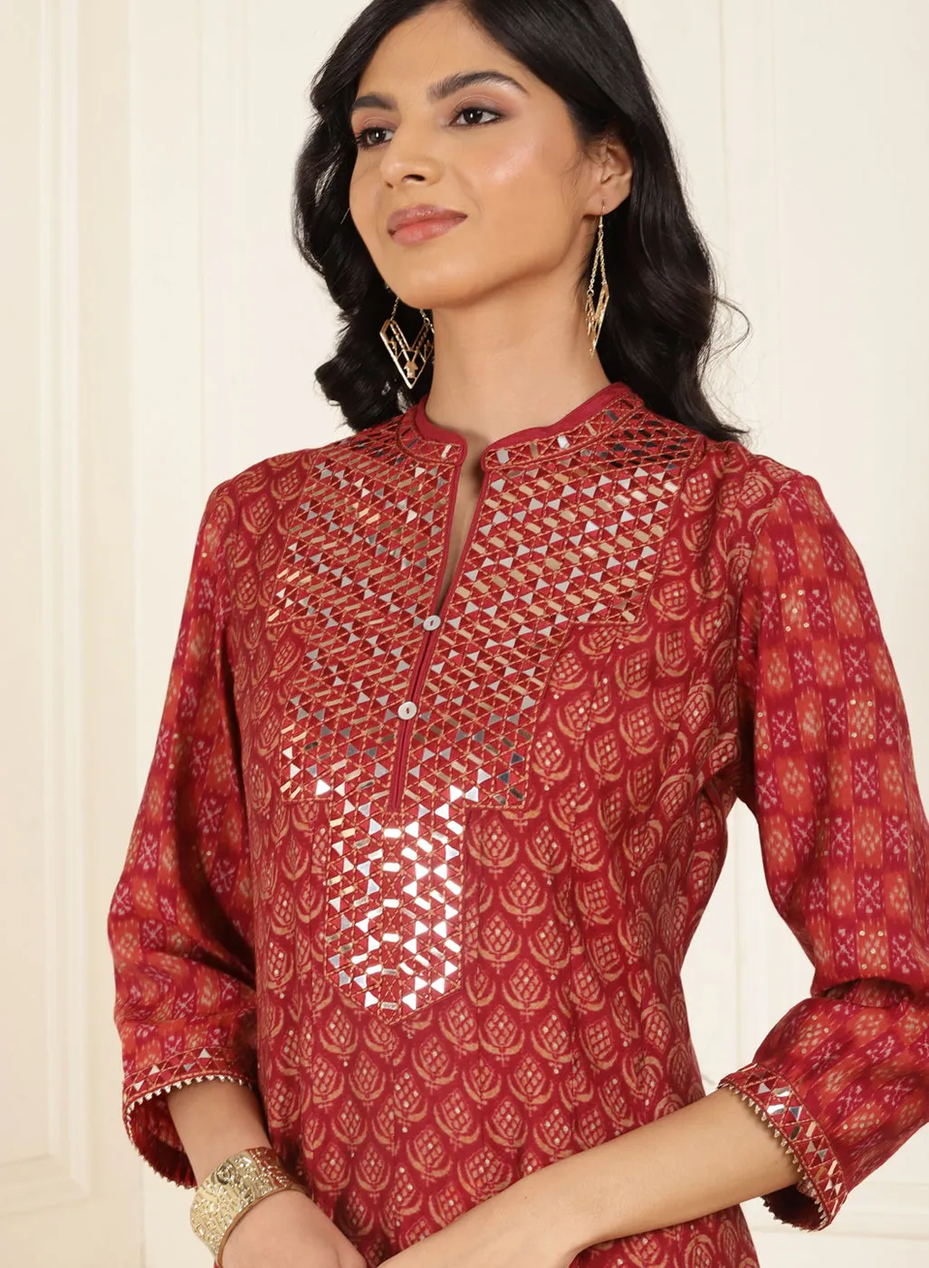 Fuchsia Digital Printed A-line Dress