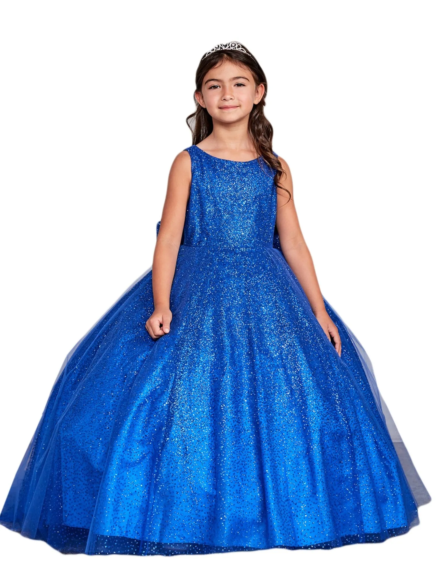Girls Multi Color Sparkling Glitter Tulle Ombre Junior Bridesmaid 2-12