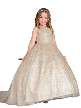 Girls Multi Color Sparkling Glitter Tulle Ombre Junior Bridesmaid 2-12