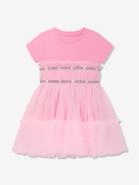 Guess Girls Tulle Dress in Pink